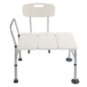 Medical Bathroom Safety Shower Tub Aluminium Alloy Bath Chair Transfer Bench with Wide Seat White YF