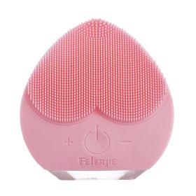 Electric Silicone Cleansing Instrument Facial Brush (Option: Pink-Manual Battery Free)