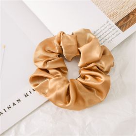 Satin Cloth Large Intestine Circle Hair Tie Set Solid Color (Option: Light coffee)