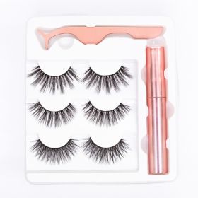 Magnetic False Eyelashes 5 Pairs Of Eyeliner (Option: 3pairs of large round tube)