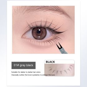 Two Claw Eyeliner Ultra-fine Waterproof Anti Halo (Option: Gray Black)