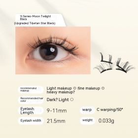 Soft Magnetic False Eyelashes Zero Glue Light Feeling Eyelash Long Curling Big Eyes Natural (Option: Month Twilight Black-Others)