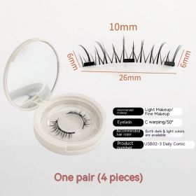 A Pair Of Super Natural Eyelashes Without Glue, Makeup Magnet (Option: USB023)