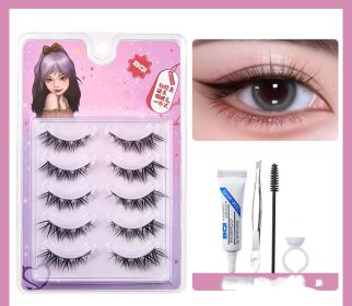 One Piece Natural Thick False Eyelashes One Piece (Option: False eyelash processing kit)