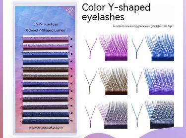 Color YY Type Grafting Eyelashes Blue Purple Mixed Color (Option: 007C-8mm)