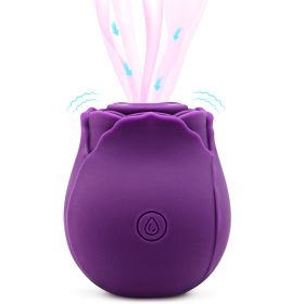 Rose sucking device;  tongue licking female masturbator;  clitoral stimulation;  rose vibrator (Color: Purple)