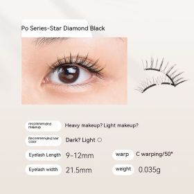 Soft Magnetic False Eyelashes Zero Glue Light Feeling Eyelash Long Curling Big Eyes Natural (Option: Star Diamond Black-Others)