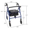 Four Wheel Walker Rollator with Fold Up Removable Back Support YF