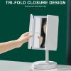 Rechargeable Foldable Makeup Mirror With LED Light 360¬∞ Adjust Wireless 1-3X Magnifying 3 Tone Light Desktop Vanity Table Mirror