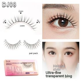 Eyelash Peak Natural False Eyelashes Sheer Root One-pair Package (Option: Natural DJ08 With Packaging)