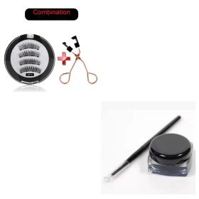 Quantum Magnetic False Eyelash Clip Set Eye Makeup Tool (Option: Black-Package3)