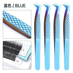 Grafting Eyelash Special Tweezers High Precision Fish Pattern Olecranon Tweezers Stainless Steel Eyelash Tweezers (Color: Blue)